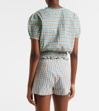Faithfull Santana checked cotton-blend top
