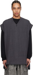 Jan-Jan Van Essche Gray O-Project Panama Mesh Cloth Vest