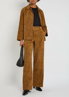Tory Burch Panelled Suede Trousers Tan