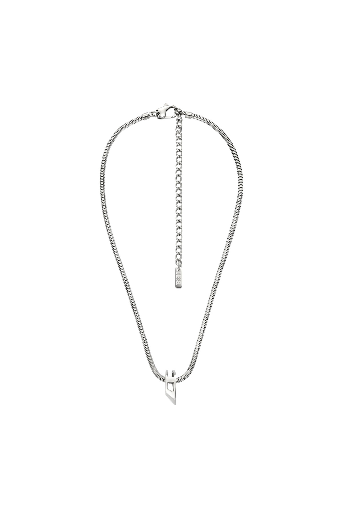 Diesel Stainless Steel Chain Necklace - Necklaces - Unisex - Silver