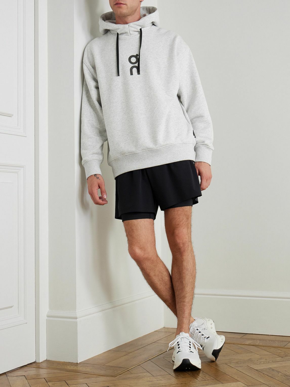 ON - Club Logo-Print Organic Cotton-Blend Jersey Hoodie - Gray