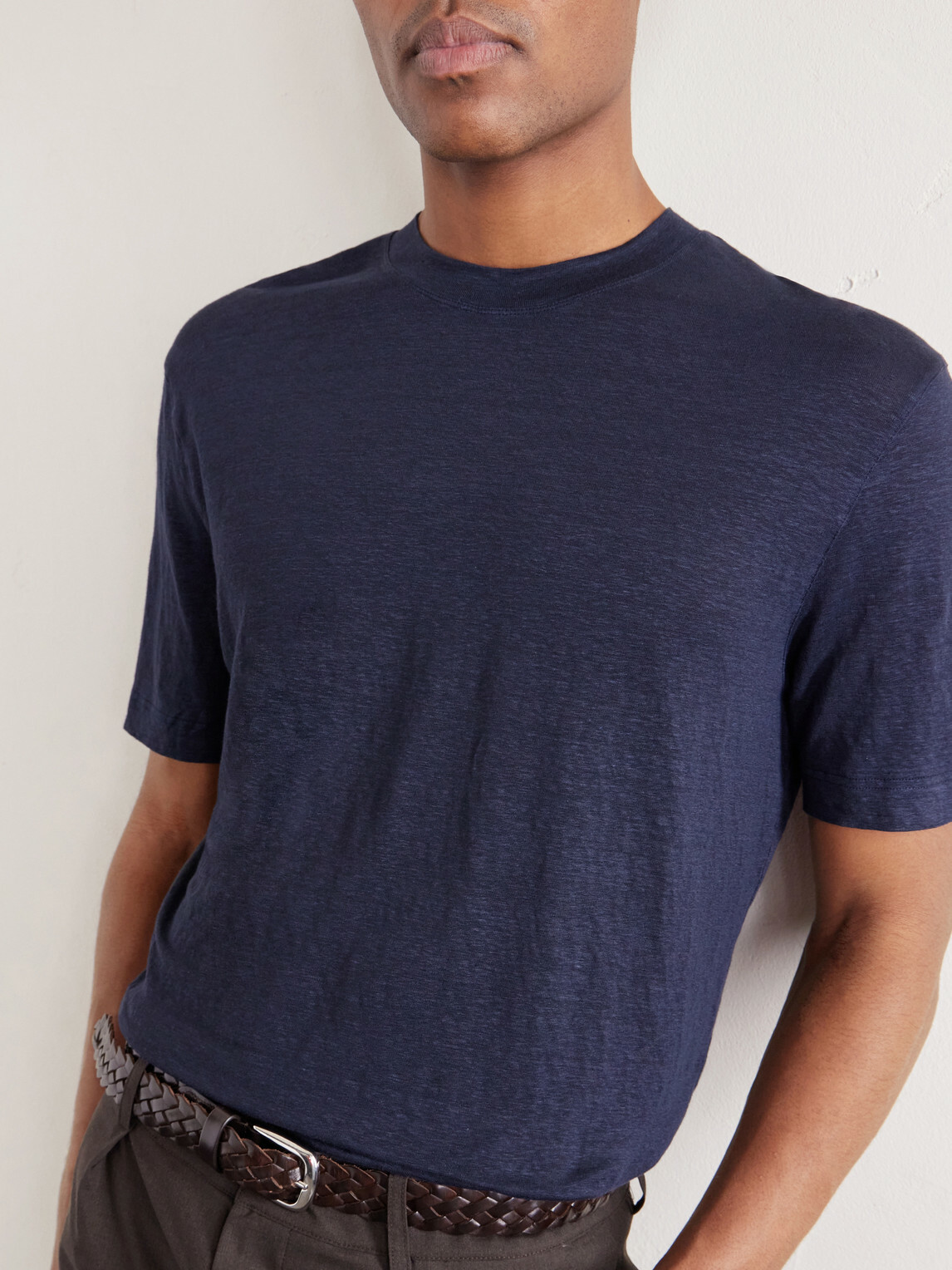Thom Sweeney - Linen-Blend T-Shirt - Blue