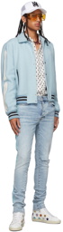 AMIRI Blue Flocked Track Jeans