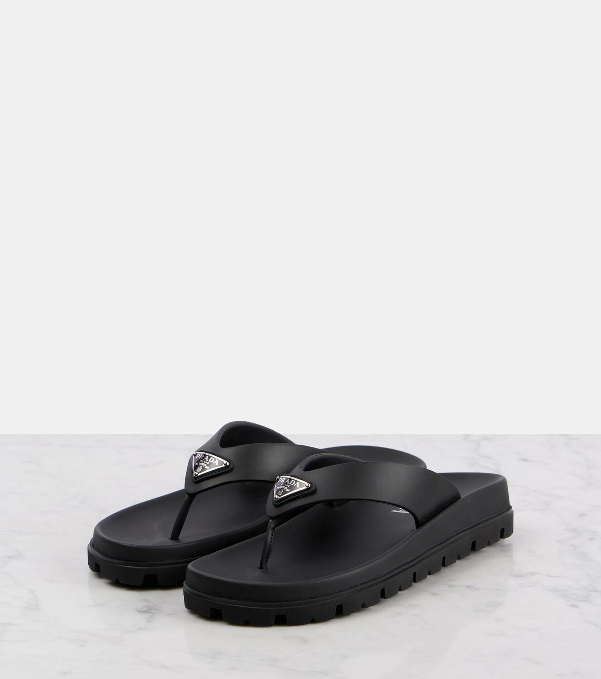Prada Soft Cage vinyl thong sandals Prada