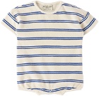 The Campamento Baby Off-White & Blue Stripes Bodysuit