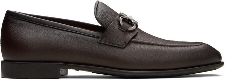 Photo: Ferragamo Brown Gancini Ornament Loafers