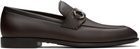 Ferragamo Brown Gancini Ornament Loafers