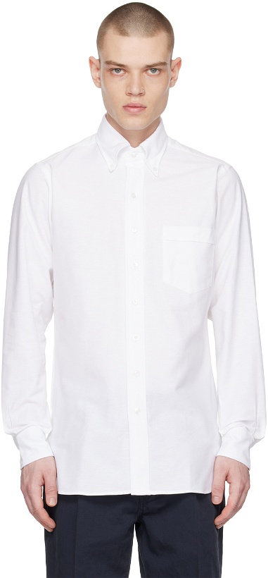 Photo: Drake's White Button-Down Shirt