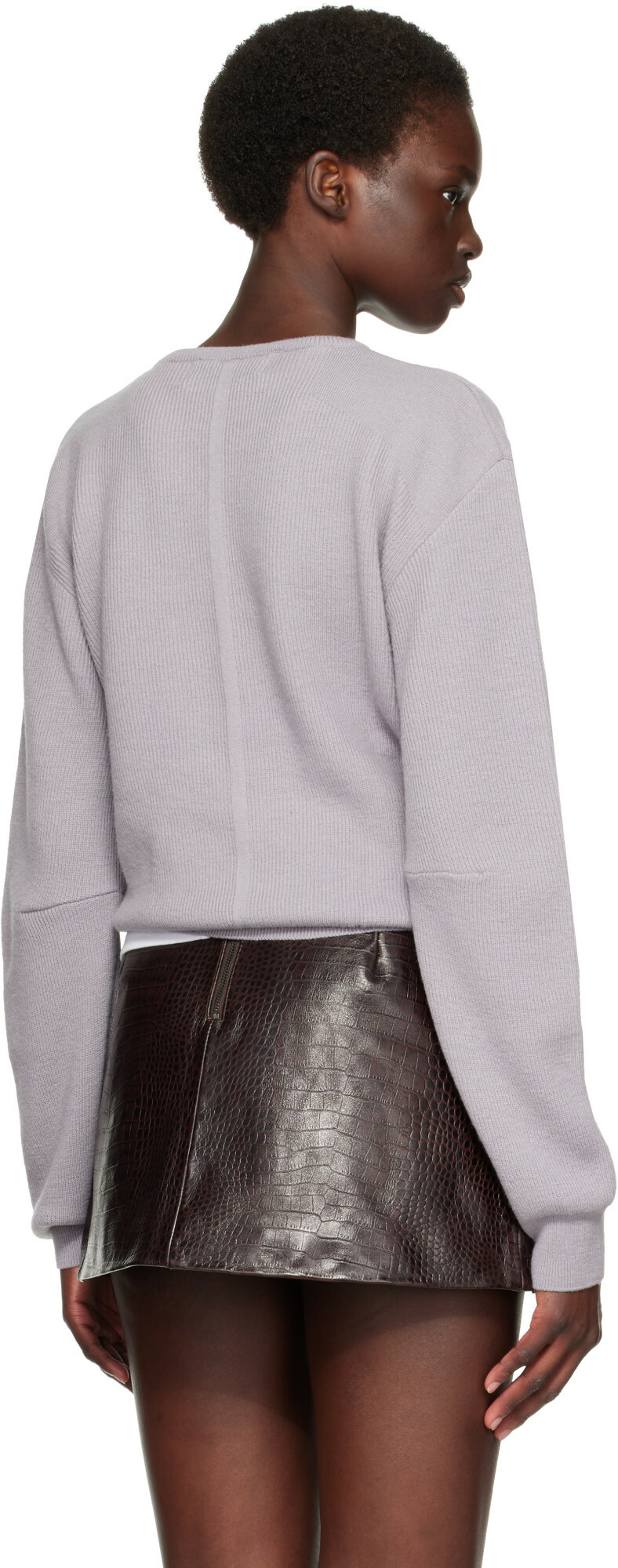 TONYWACK Gray Superfine Wool Commando V-Neck Sweater
