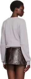 TONYWACK Gray Superfine Wool Commando V-Neck Sweater