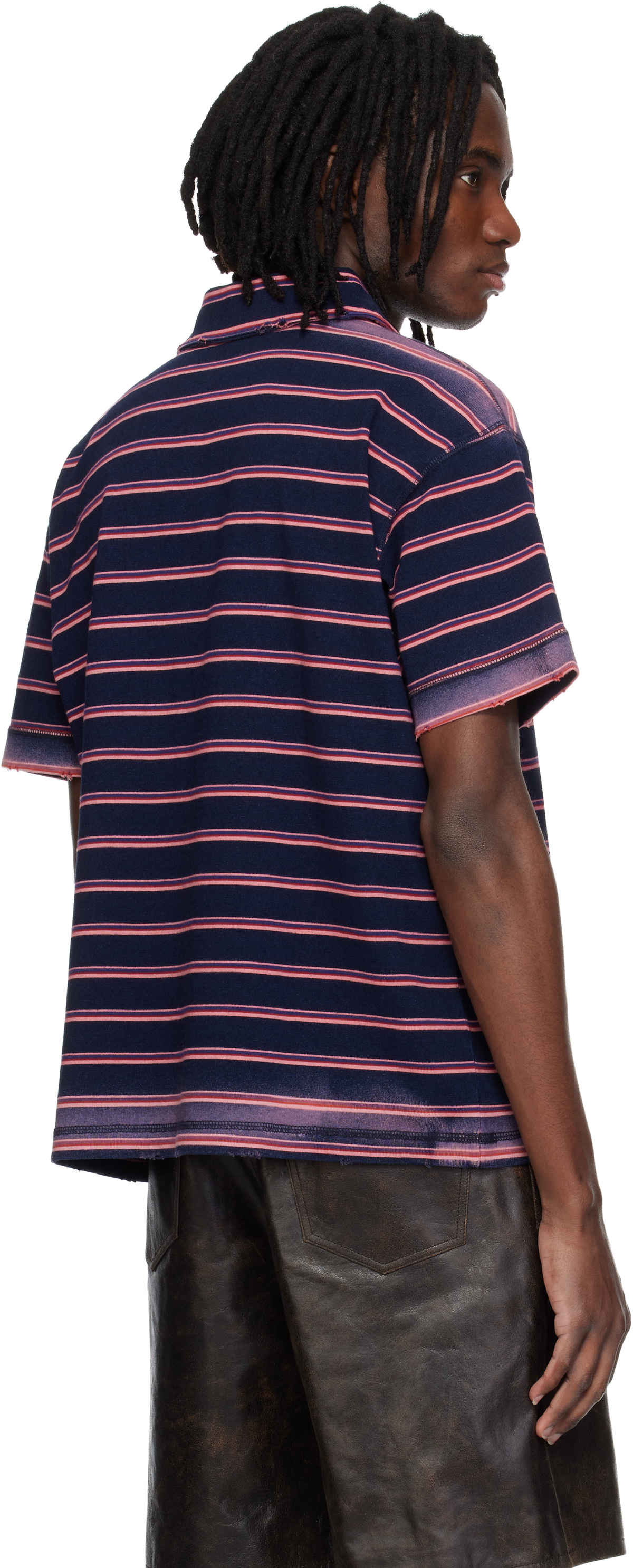 MMIC Navy & Pink Sunstripe Polo
