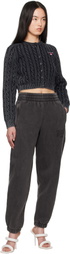 alexanderwang.t Black Cable-Knit Cropped Cardigan