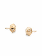 Harwell Godfrey 18K Yellow Gold Pyramid Diamond Stud Earrings
