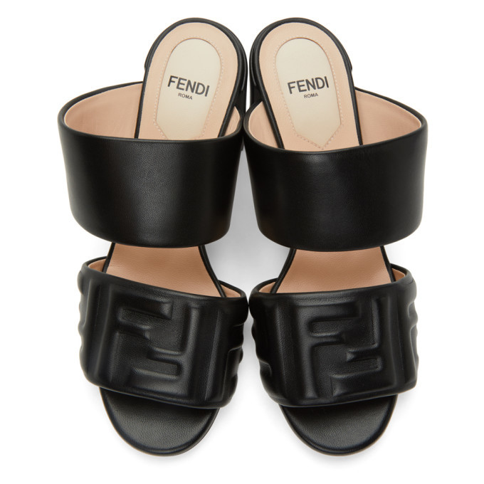 Fendi Black Forever Fendi Double Banded Sandals Fendi