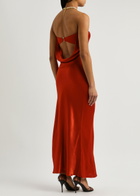 Bec & Bridge Moon Dance Strapless Satin Maxi Dress Red