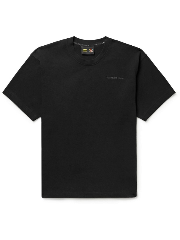Photo: ADIDAS CONSORTIUM - Pharrell Williams Basics Embroidered Cotton-Jersey T-Shirt - Black