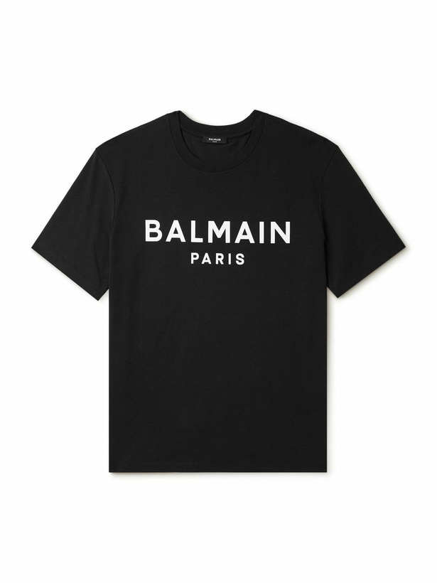Photo: Balmain - Logo-Print Organic Cotton-Jersey T-Shirt - Black