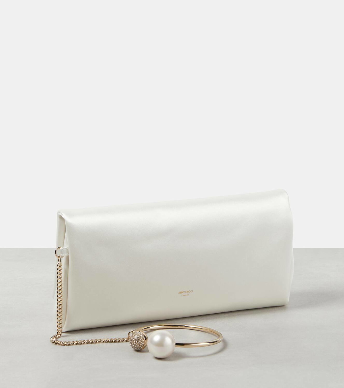 Jimmy Choo Xandra Small embellished satin clutch