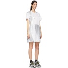 Comme des Garcons Homme Plus White and Silver Patchwork T-Shirt Dress
