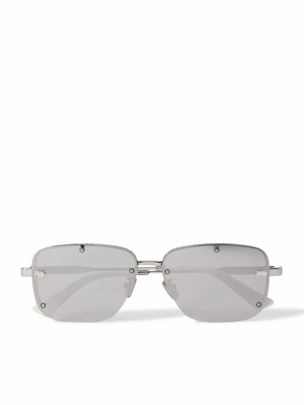 Photo: Dior Eyewear - NeoDior S4U Rectangle-Frame Gunmetal-Tone Sunglasses