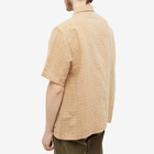 Our Legacy Men's Elder Pocket Short Sleeve Shirt in Oat Texan Pinstripe