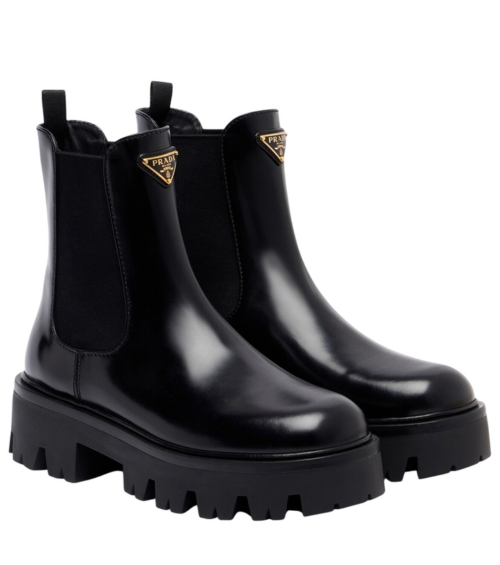 Photo: Prada 50 leather platform Chelsea boots