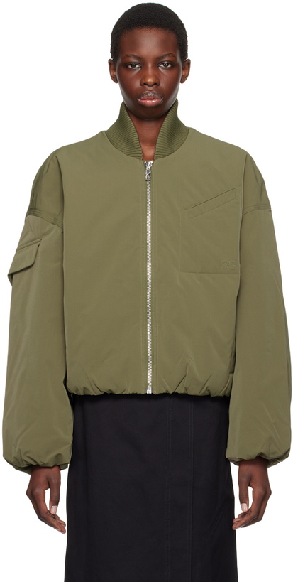 Photo: GANNI Green Oversized Bomber Jacket