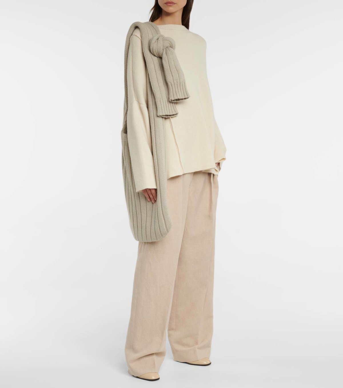 The Row Dafy cashmere knit shoulder bag