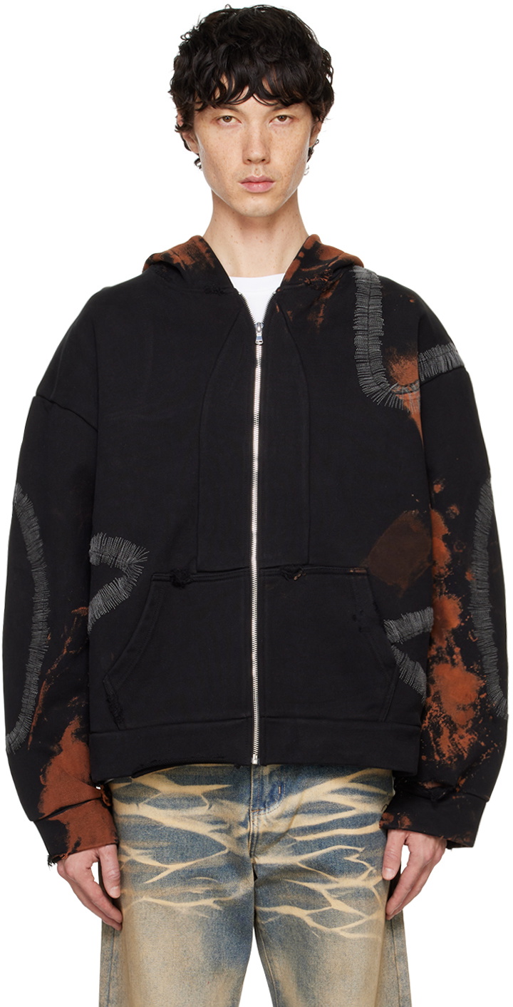 Who Decides War Black Windowed Zip-Up Hoodie WHO DECIDES WAR