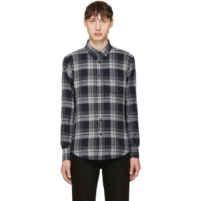 Photo: Naked and Famous Denim Grey Soft Check Shirt