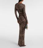 Blumarine Leopard-print wool jersey maxi dress