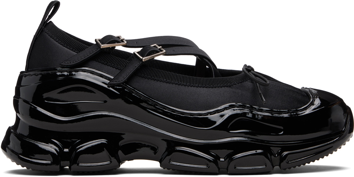 Simone Rocha Black Beaded Tracker Ballerina Sneakers