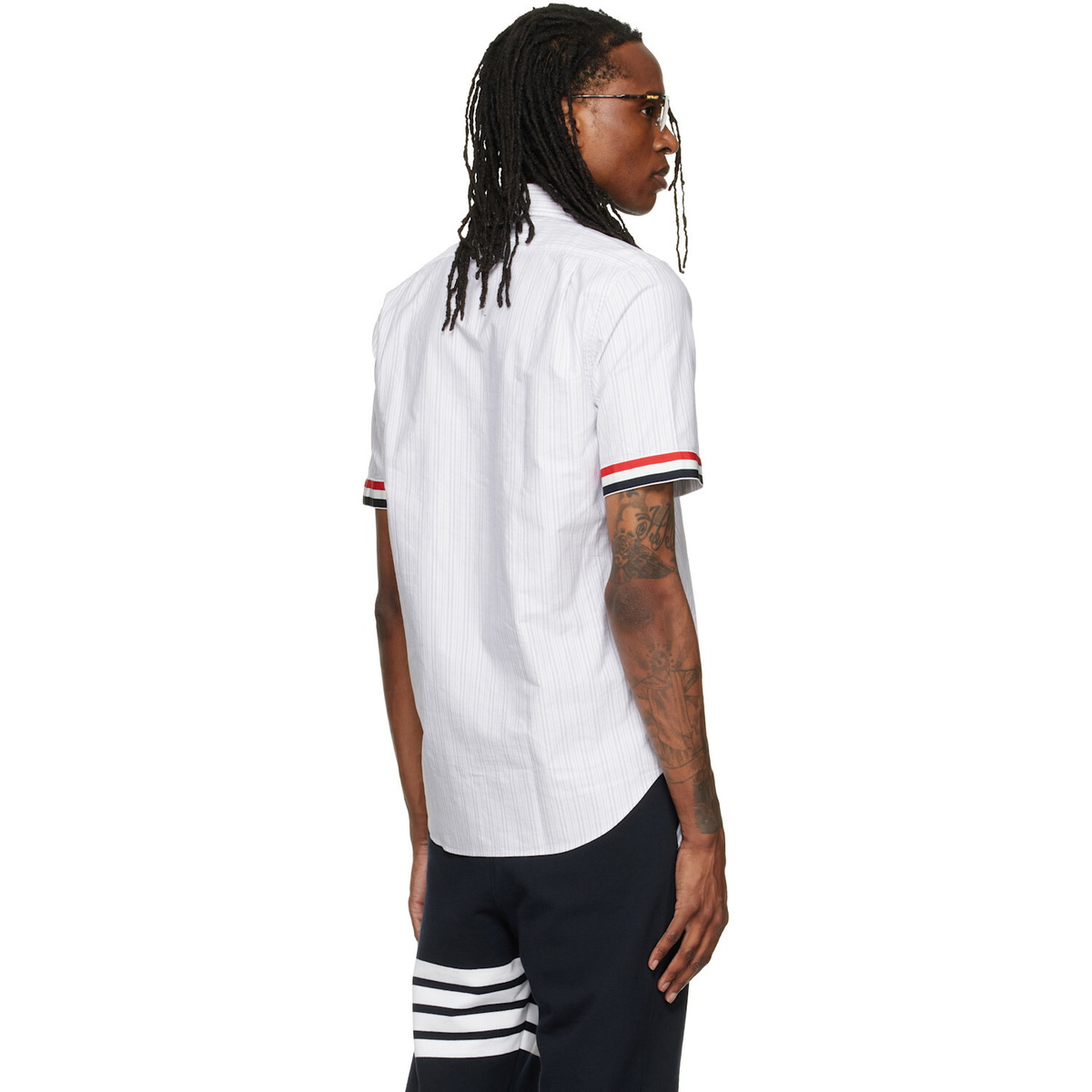 Thom Browne Gray Straight Fit Button Down Short Sleeve Shirt