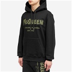 Alexander McQueen Men's Graffiti Logo Hoodie in Black/Khaki