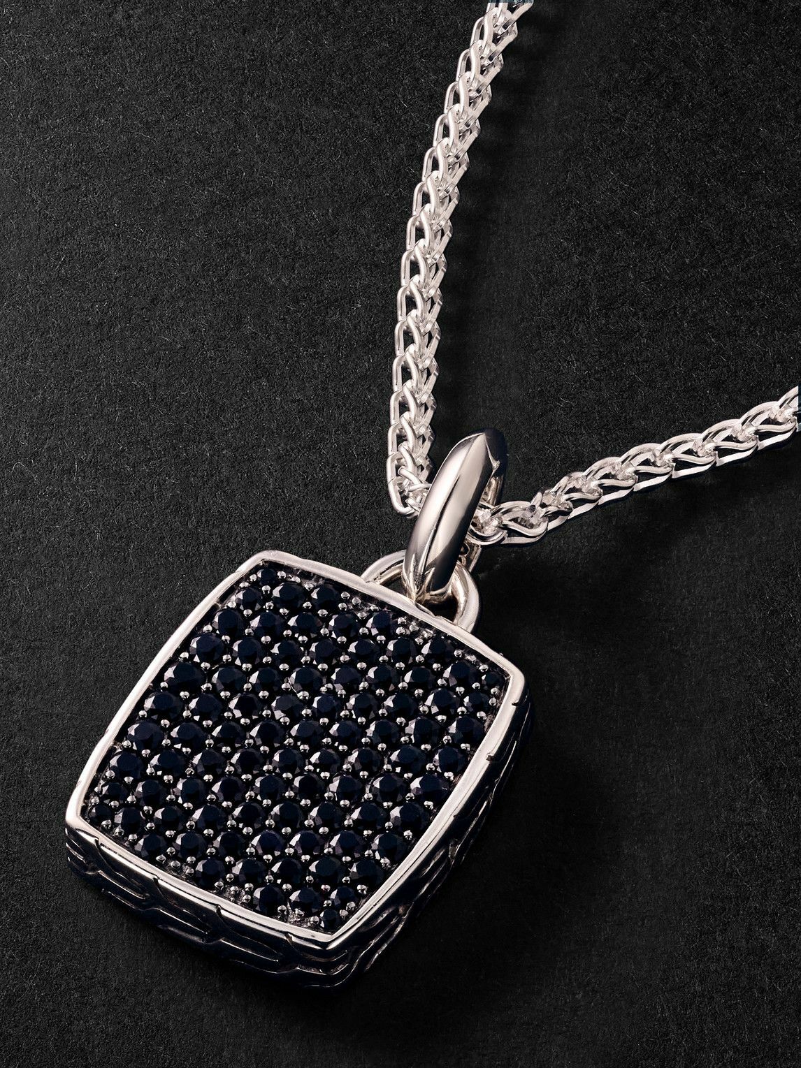 John Hardy - ID Tag Sterling Silver Sapphire Pendant Necklace