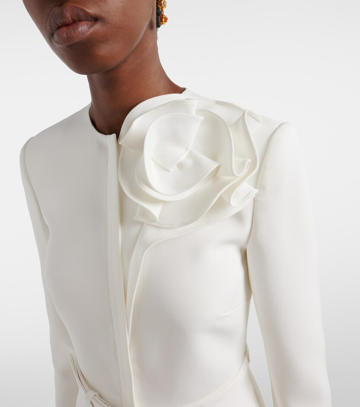 Roland Mouret Floral-appliqué crêpe jacket
