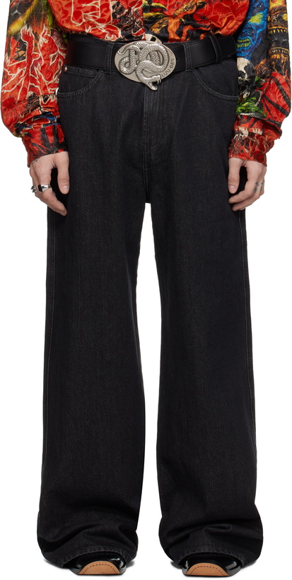 Photo: LU'U DAN Black Vintage Wash Phat Jeans