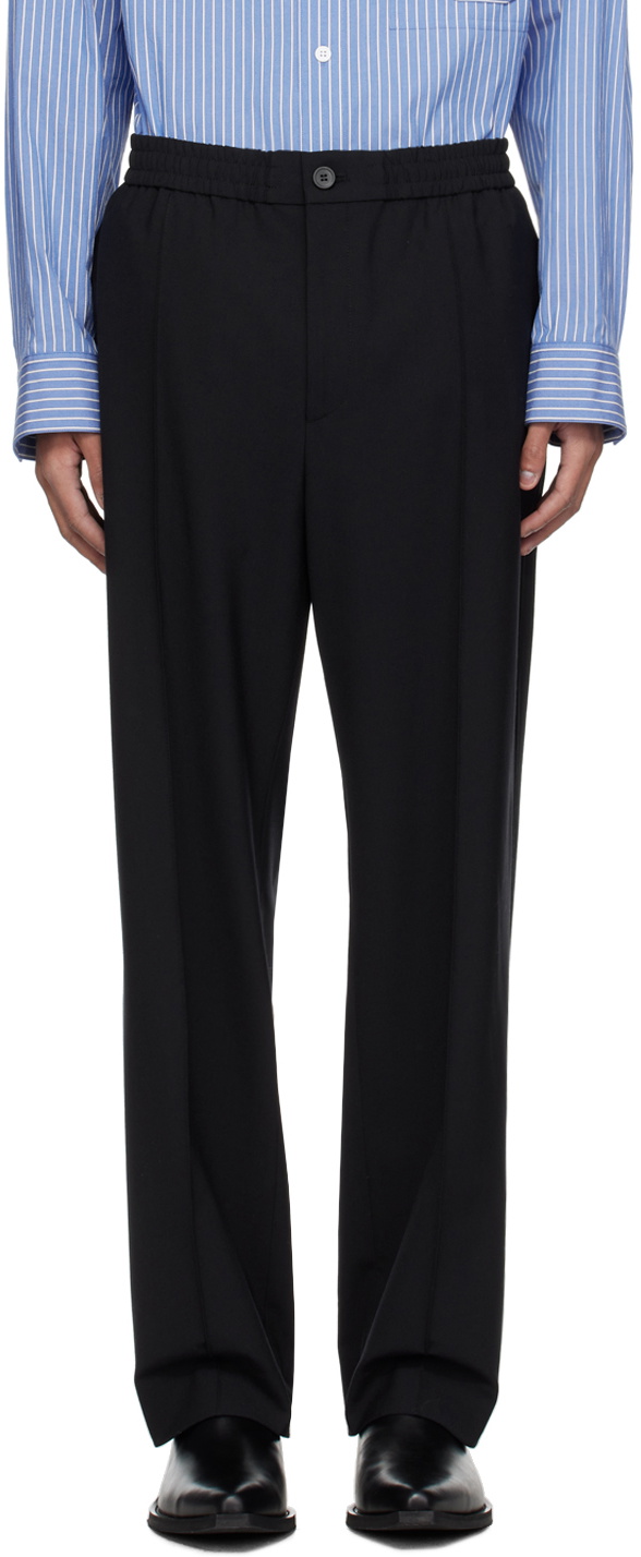 Solid Homme Black Pinched Seam Trousers Solid Homme