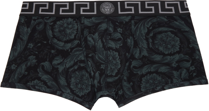 Photo: Versace Black & Gray Barocco Boxer Briefs