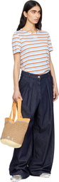 Marni Beige & Orange Paper Raffia Seaside Tote