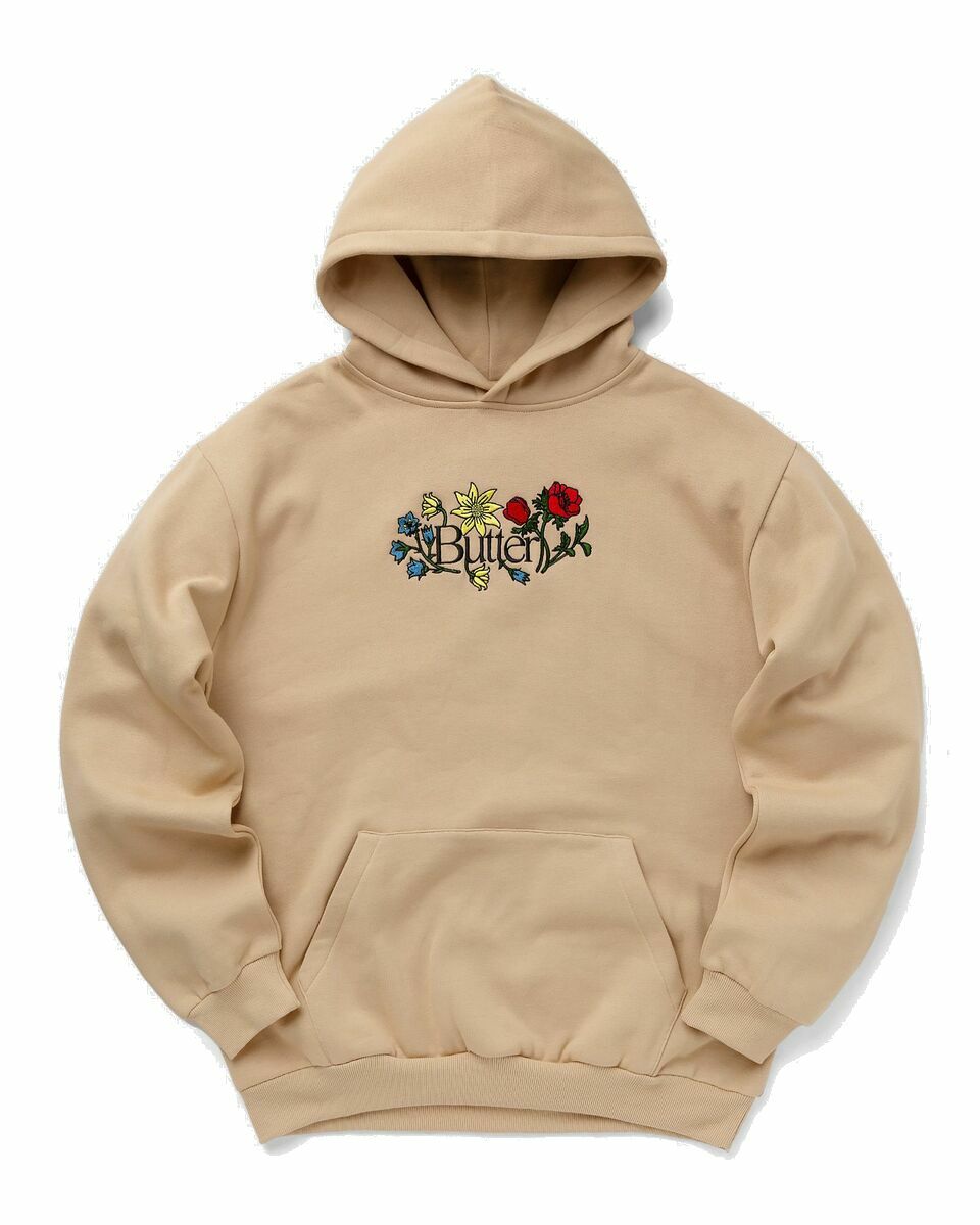 Photo: Butter Goods Floral Embroidered Pullover Hood Beige - Mens - Hoodies