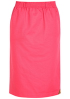Chloe Gabardine Cotton and Linen-blend Skirt Pink