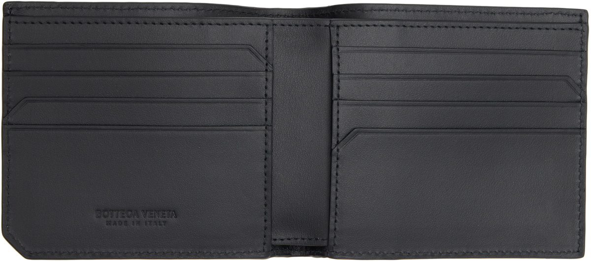 Bottega Veneta Black Intrecciato Piccolo Bi-Fold Wallet
