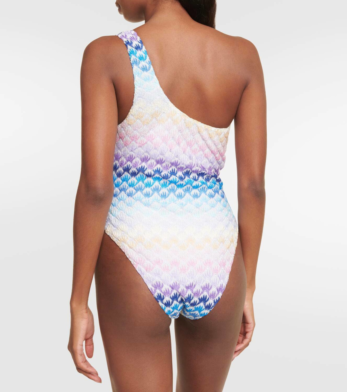 Missoni Mare One-shoulder crochet swimsuit