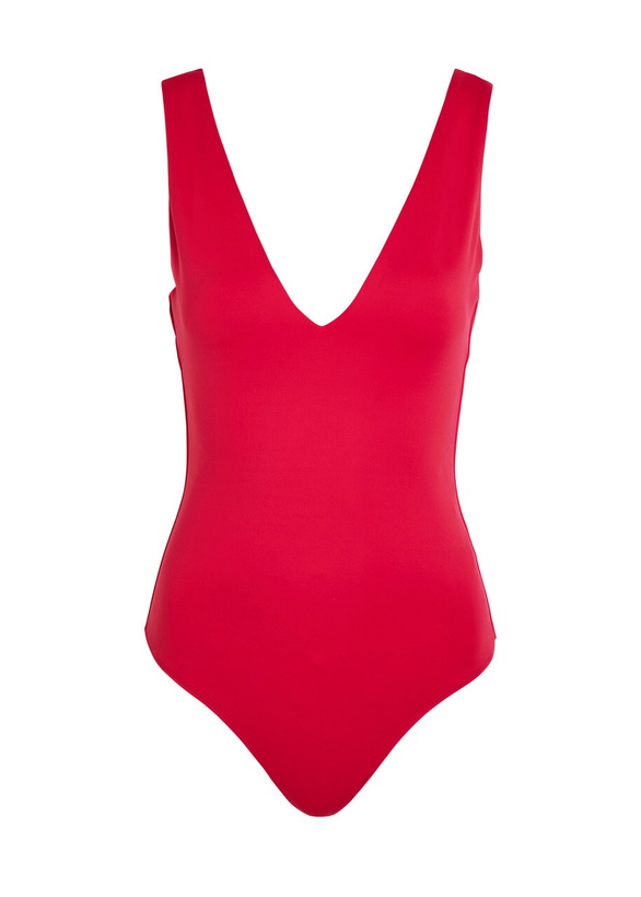 Photo: Good American Scuba Stretch-jersey Bodysuit Red