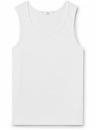 Mr P. - Ribbed Stretch-Cotton Jersey Tank Top - White