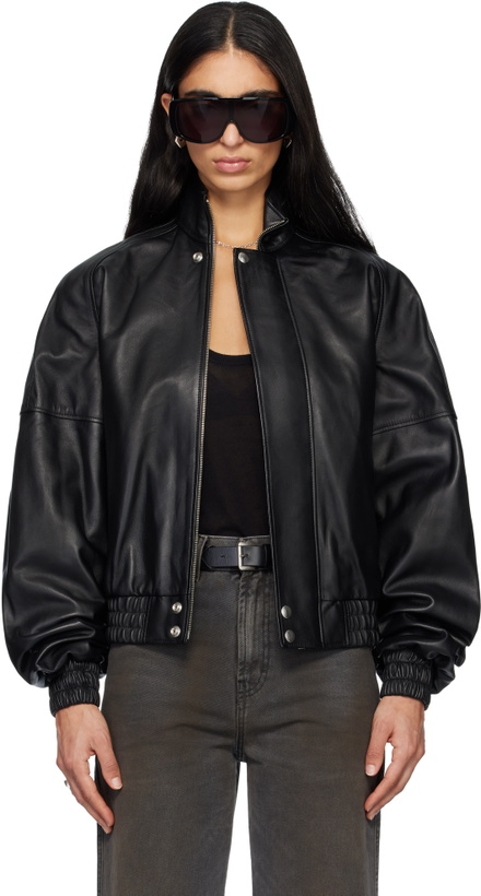 Photo: LU'U DAN Black Blouson Leather Jacket
