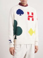 Human Made - Intarsia Wool-Blend Sweater - White