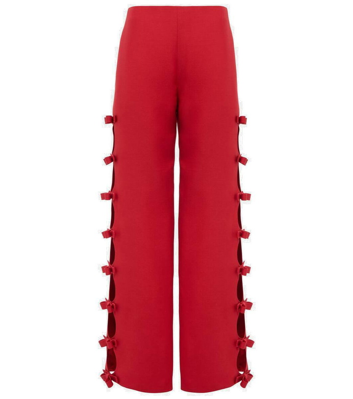 Photo: Valentino Bow-trimmed cutout cady pants