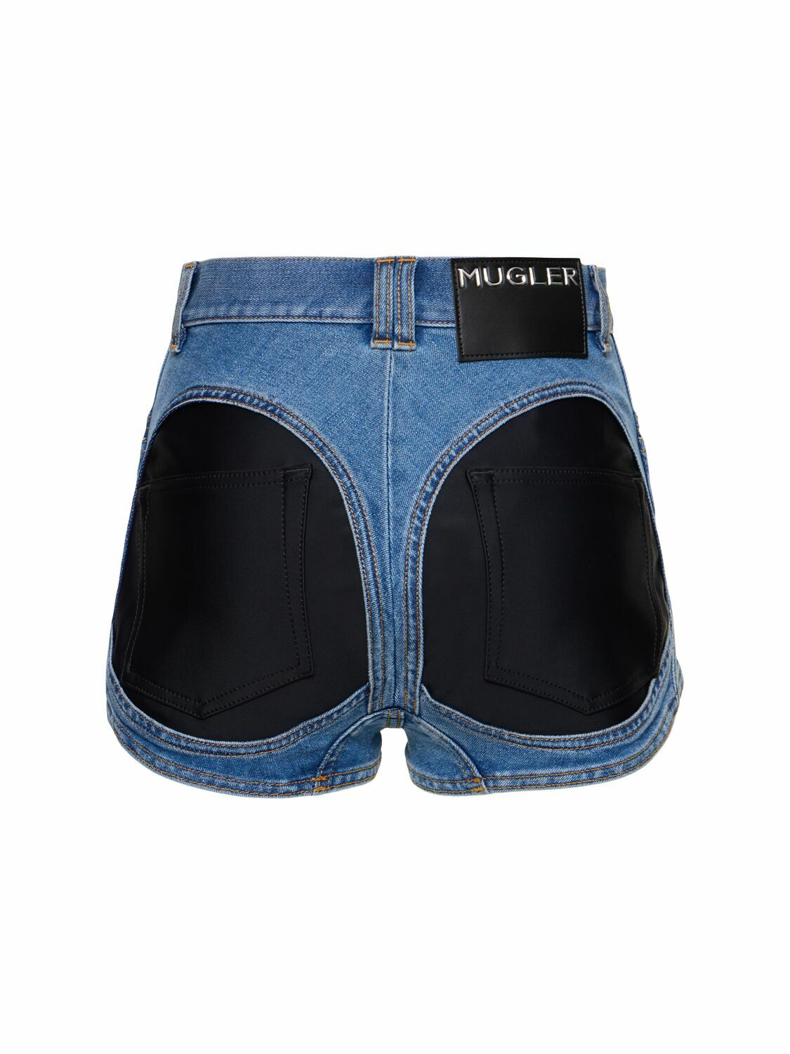 MUGLER デニムショートパンツ MUGLER | デニムショートパンツ ブルー レディース | YOOX